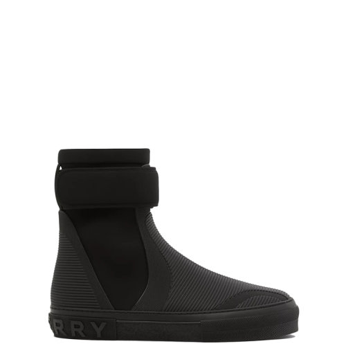 BURBERRY/博柏利 22年春夏新款 男士黑色技術彈性尼龍面料高幫運動鞋80523351