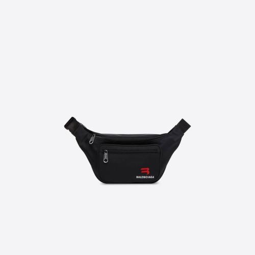 BALENCIAGA巴黎世家 22年秋冬 男士 腰包 Mens Explorer Medium Embroidered Beltbag in Black
