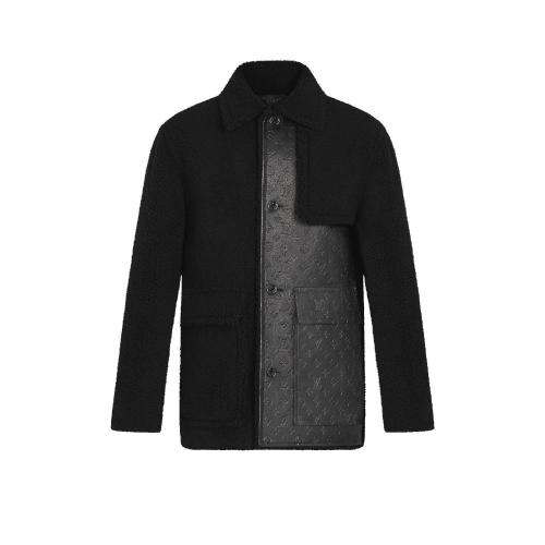  LV路易威登 22年秋冬 男士 夾克 MONOGRAM 皮革羊毛皮商務(wù)大衣 1A90K9 1A90KA 1A90KB 1A90KC 1