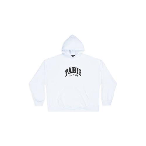  BALENCIAGA巴黎世家 22年秋冬 男士 衛(wèi)衣 Mens Cities Paris Hoodie Wide Fit in White 674986