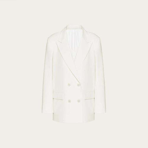  VALENTINO華倫天奴 22年春夏 女士 西服外套 BLAZER EN TECHNO TOILE VB0CE2A56DPA03 預(yù)定商品1-3周發(fā)貨