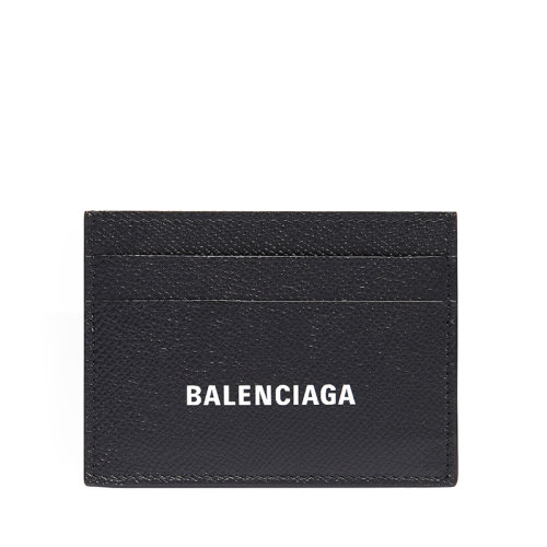 Balenciaga/巴黎世家 21新款 男士黑色粒面小牛皮白色徽標(biāo)卡片夾5943091IZI31090