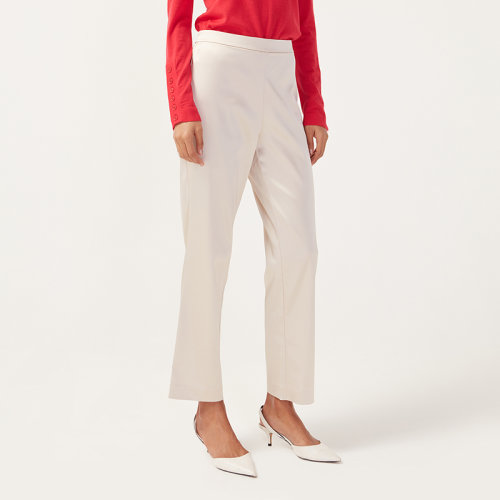 【21春夏新款】St.John/盛薔純色高腰闊腿微喇女士休閑褲K813C20