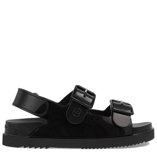 GUCCI/古馳  女士黑色橡膠迷你Double G涼鞋660243J87009050