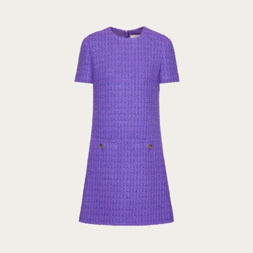  VALENTINO華倫天奴 22年秋冬 女士 連衣裙 ROBE EN TIMELESS BOUCLé 1B3VA0097B37D6