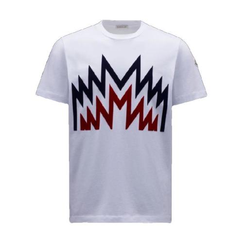  MONCLER蒙可蒙克萊 22年秋冬 男士 短袖T恤 Flocked Print T-Shirt H20918C000068390T001