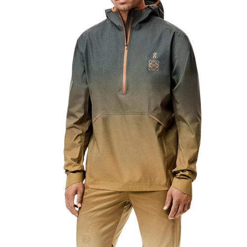 LOEWE/羅意威 22年春夏新款 Waterproof Anorak系列 男士漸變卡其色滌綸防水套頭夾克H929Y02X02-6226