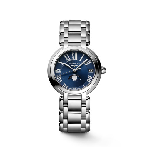 LONGINES/浪琴 22年秋冬新款 心月系列 女士深海藍(lán)色表盤石英機(jī)芯精鋼表殼表帶腕表30.5毫米L8.115.4.91.6