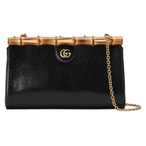  GUCCI古馳 22年秋冬 女士 Gucci Diana竹節(jié)蟒蛇皮手拿包 675793 LJM0T 1000