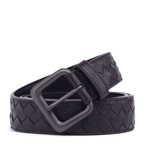 Bottega Veneta/葆蝶家 BV 男士牛皮咖啡色編織針扣皮帶腰帶 271932-V4650-2006