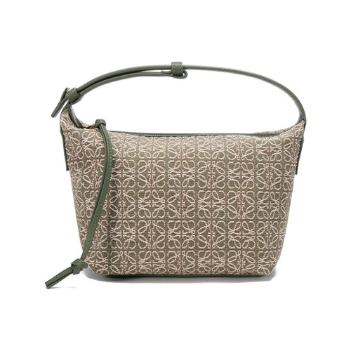 LOEWE/羅意威【22春夏新款】女士織物配皮Cubi手提單肩包腋下包 A906K75X06