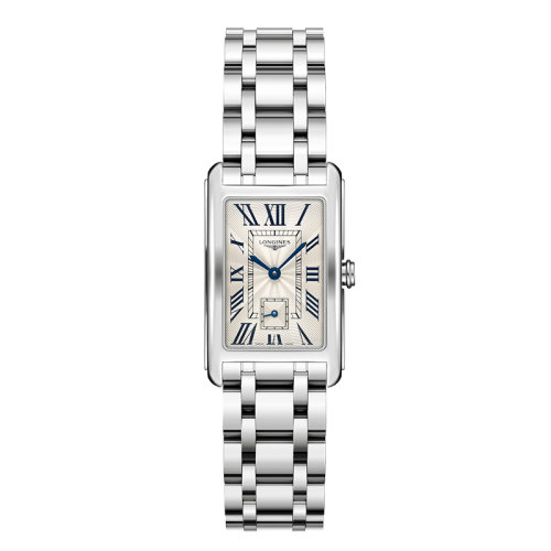 LONGINES/浪琴  黛綽維納系列 長方形石英表鋼鏈銀盤男女同款表23.3 x 37毫米L5.512.4.71.6