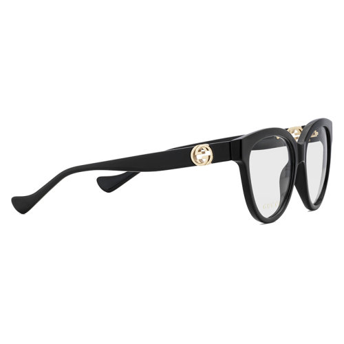 GUCCI/古馳新款 女士方形閃耀黑色注塑鏡框和可拆金色鏈條眼鏡684731J16921091