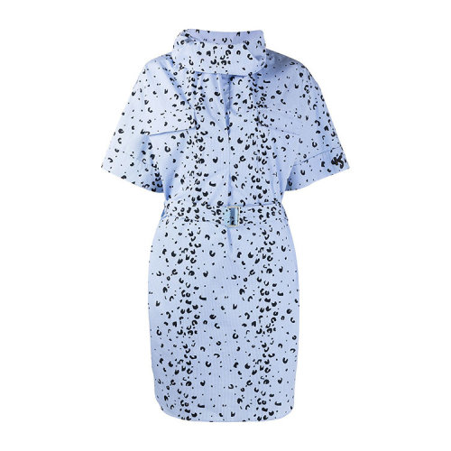 KENZO/高田賢三  凱卓女裙 女士淺藍(lán)色棉質(zhì)時(shí)尚休閑連衣裙 FB52RO0319LT.65