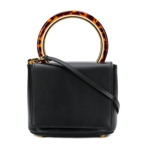 MARNI/瑪尼 李沁同款 女士小牛皮時(shí)尚圓環(huán)手柄翻蓋手提包單肩斜挎包