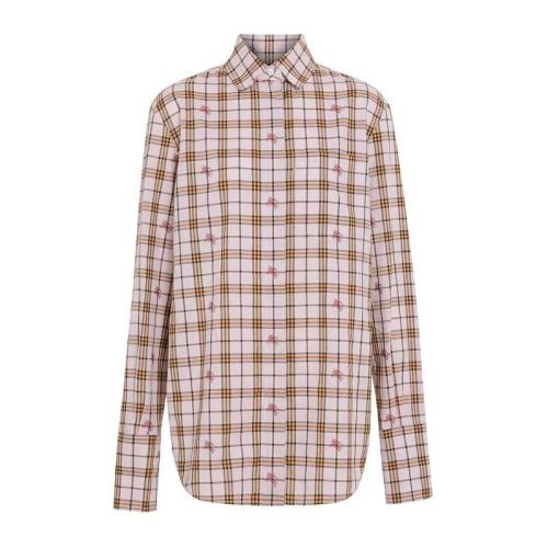 BURBERRY/博柏利 女士格紋棉質(zhì)長(zhǎng)袖襯衫 80076401