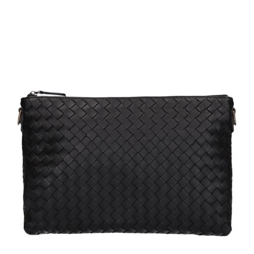 Bottega Veneta 寶緹嘉 女士黑色羊皮鏈條包單肩斜挎包