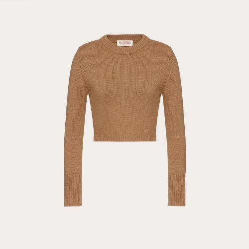  VALENTINO華倫天奴 22年秋冬 女士 針織衫 PULL V GOLD EN CACHEMIRE 1B3KC34I7EV954