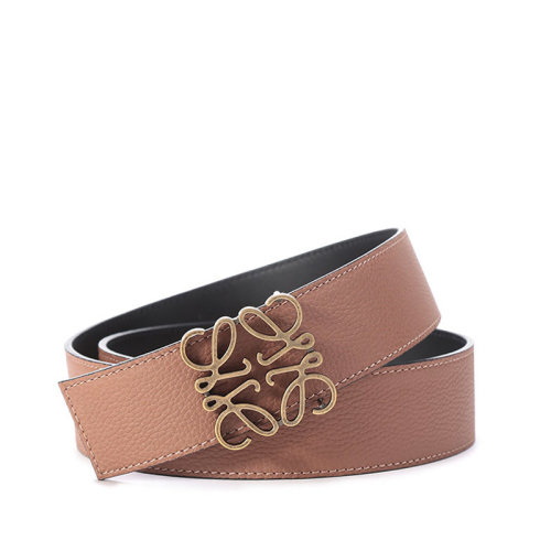 LOEWE/羅意威【22春夏新款】男士牛皮革Anagram搭扣板扣式雙面皮帶腰帶4cm E619238X12