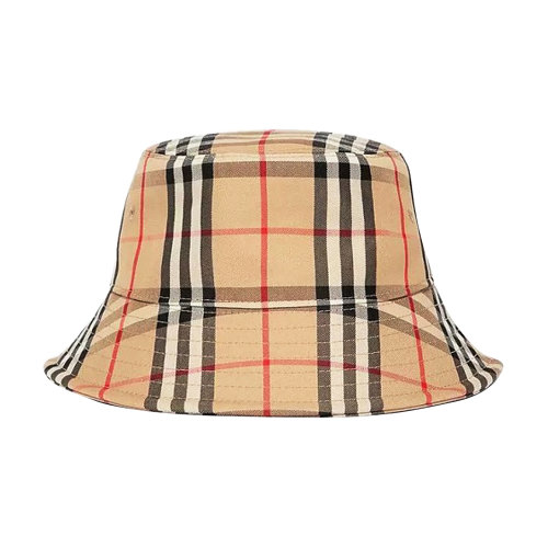 棉質(zhì)卡其格紋女士漁夫帽 BURBERRY/博柏利 巴寶莉 burberry帽子 女帽A-8026927