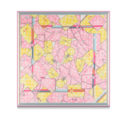 Louis Vuitton/路易威登 22年春夏新款 PERSONALLY LV 70系列 女士亮粉色桑蠶絲老花錢夾圖案絲巾方巾M77555