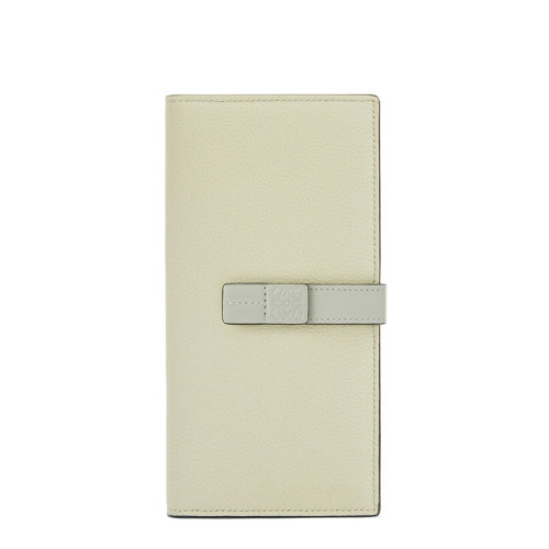 LOEWE/羅意威 22春夏新款 女士大號(hào)大理石綠/灰白粒面牛皮革徽標(biāo)壓印垂直版型錢包0010697373