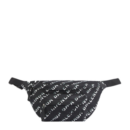 Balenciaga/巴黎世家 男士黑白拼色尼龍漸變字母徽標(biāo)印花正面刺繡貼片腰包胸包男包 533009-H857X-1090