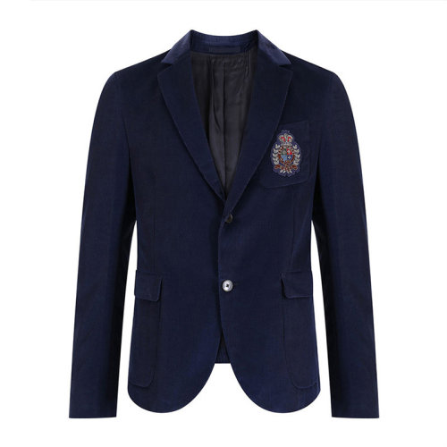 GUCCI/古馳 男士藍色細燈芯絨外套西服 363844-Z0029-4240