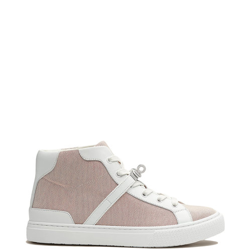 HERMES/愛馬仕 22年秋冬新款 Daydream系列 女士覆盆子粉色/白色小牛皮Kelly搭扣高幫運(yùn)動(dòng)鞋H221191ZC5360