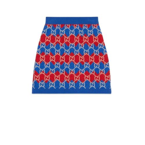  GUCCI古馳 22年秋冬 女士 V形針織棉質(zhì)半身裙 700429 XKCHJ 6863