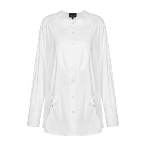 Emporio Armani/安普里奧阿瑪尼 白色 女士圓領抽繩收腰襯衫 6G2C61-2N2IZ-0100