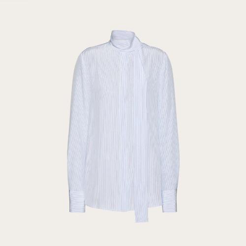  VALENTINO華倫天奴 22年秋冬 女士 長袖襯衫 CHEMISE EN CREPE DE CHINE a IMPRIMé SKINNY ST