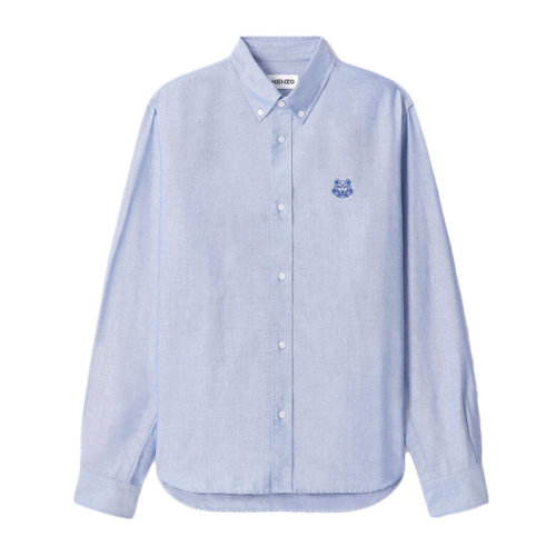 Kenzo/高田賢三  男裝 服飾 棉質(zhì)翻領(lǐng)虎頭圖案襯衣 男士長袖襯衫