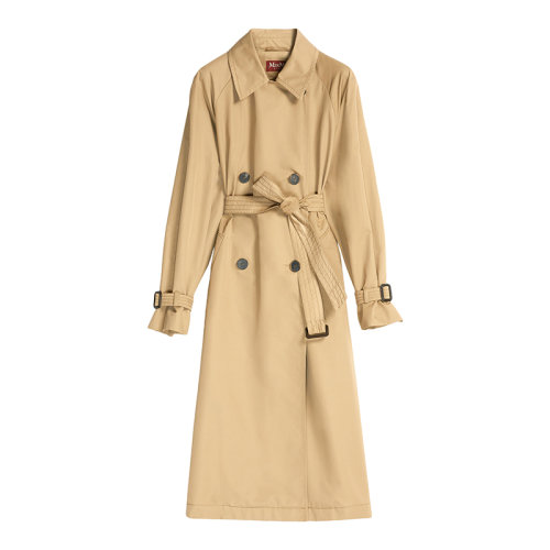 MaxMara/麥絲瑪拉 22年早春新款 ETNA系列 女士駝色棉質(zhì)混紡防水長款風(fēng)衣夾克6021012706005