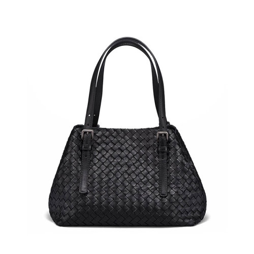 Bottega Veneta/葆蝶家 女士黑色牛皮手提包481709V00168175