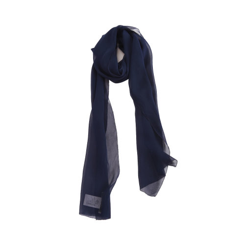 nisiss/怡夕墨藍色薄紗絲巾W144WO28-1