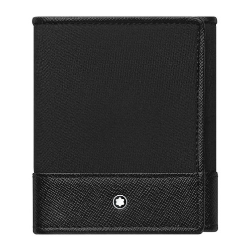 Mont Blanc/萬(wàn)寶龍 男士黑色豎款三折名片夾 118399