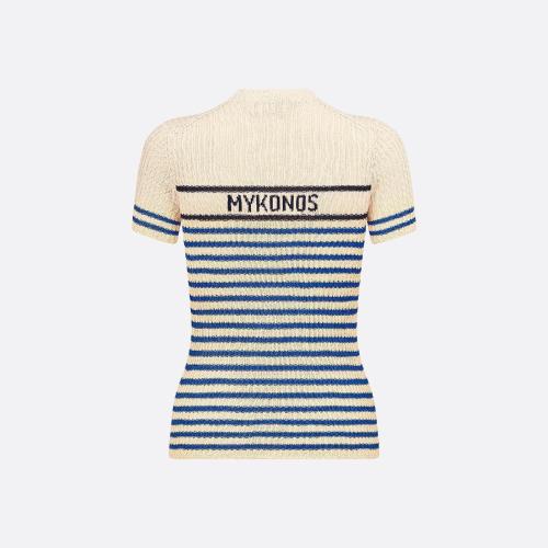  DIOR迪奧 22年秋冬 女士 針織衫 Pull a manches courtes MYKONOS Dioriviera 244S15MY730_X58