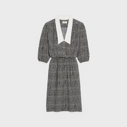  CELINE賽琳思琳 22年秋冬 女士 連衣裙 雙縐中長工裝裙 2R94F306S.01KC