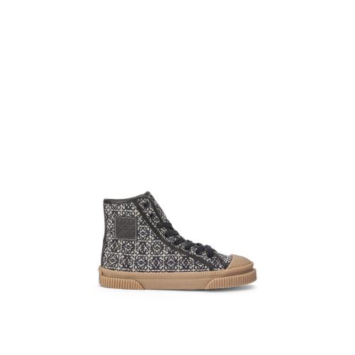 LOEWE羅意威 22年秋冬 女士 休閑運動鞋 Anagram high top*w*p in jacquard and calfskin L814 預定商品1-3周發(fā)貨