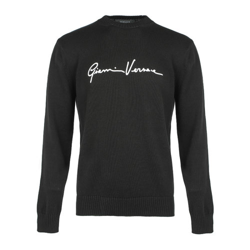 VERSACE/范思哲 刺繡logo棉質(zhì)寬松套頭男士針織衫/毛衣A85006A232493