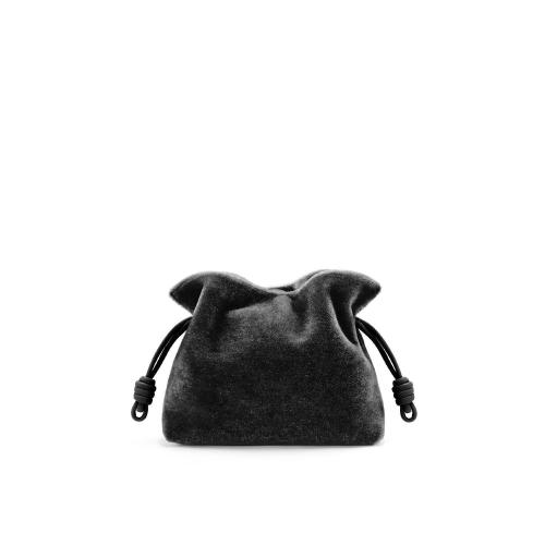  LOEWE羅意威 22年秋冬 女士 手拿包 Flamenco clutch in mohair and calfskin A643FC1X03-1100