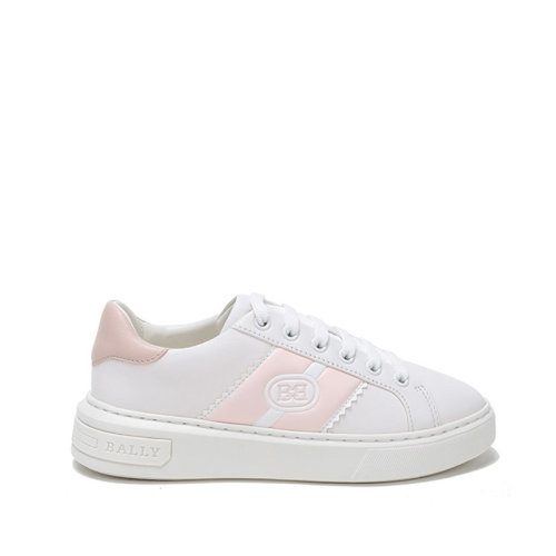 BALLY/巴利 2021款 女士皮質(zhì)系帶休閑運(yùn)動(dòng)鞋板鞋小白鞋 MIKKI