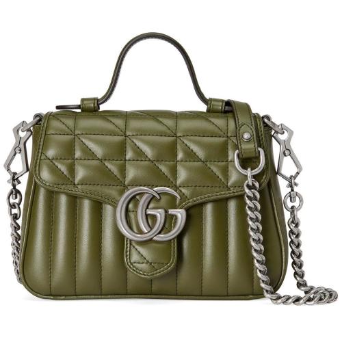  GUCCI古馳 22年秋冬 女士 GG Marmont系列迷你手提包 583571 UM8AF 3352