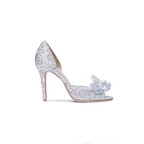 Jimmy Choo/周仰杰 Wedding Shoes灰姑娘的水晶鞋10CM 高跟鞋 ANILLA100SXU CRYSTAL