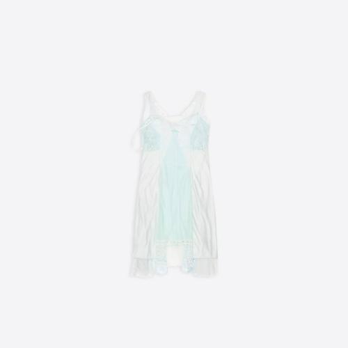  BALENCIAGA巴黎世家 22年秋冬 女士 連衣裙 Womens Patched Slip Dress  in Baby Blue 707015T