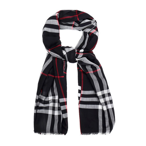 BURBERRY/博柏利 輕盈格紋絲毛混紡圍巾8015406