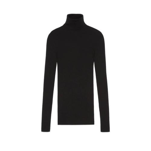  GUCCI古馳 22年秋冬 女士 細(xì)羅紋針織羊毛高領(lǐng)衫 467680 XKA7X 1000