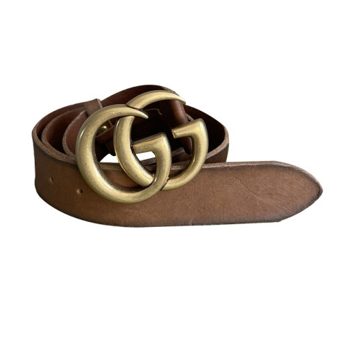 Gucci 古馳  中性款復古做舊皮帶