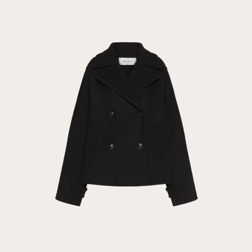  VALENTINO華倫天奴 22年秋冬 女士 大衣 CABAN EN LAINE DOUBLE DIAGONALE WB0CJ2706PJ0NO 預定商品1-3周發(fā)貨